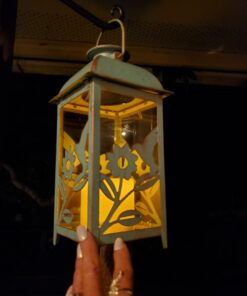 Solar Lantern Outdoor Hummingbird Blue Decor Antique Metal and Glass Construction Mission Solar Garden Lantern Indoor and Outdoor Solar Hanging Lantern Entirely Solar Powered Lantern Low Maintenance 1 Pack 27 61GbMr vhL