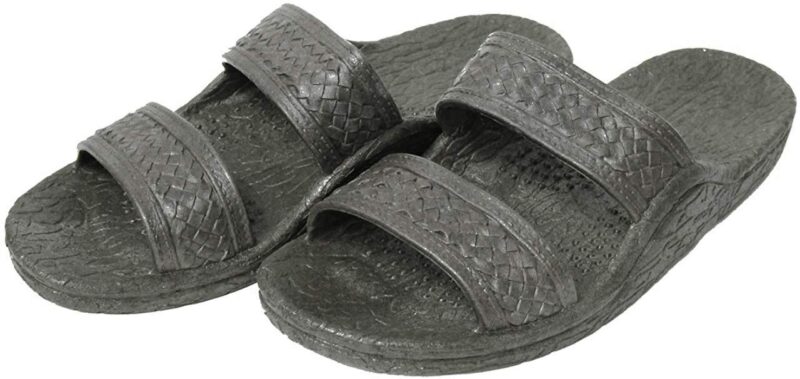 Pali Hawaii Unisex Adult Classic Jandals Sandals 12 Women/12 Men Black
