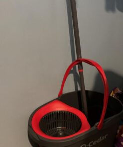 O-Cedar EasyWring Microfiber Spin Mop, Bucket Floor Cleaning System, Red, Gray Single 42 61GdjMMsxNL
