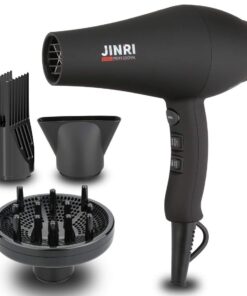 JINRI Infrared Professional Salon Hair Dryer Ionic Hair Dryer with Diffuser & Concentrator Attachments for Curly Hair, Black (Large) 32 61Ge7ux4AYL 3