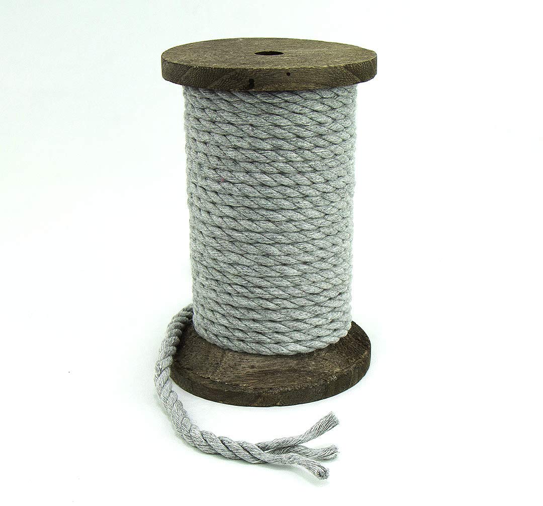 Ravenox Natural Twisted Cotton Rope | Made in The USA | Strong Triple-Strand Cordage for Sports, Décor, Pet Toys, Crafts, Macramé & Indoor Outdoor Use| by The Foot & Diameter (Multiple Color) Gray 1/4 Inch x 50 Feet 6 Ravenox Natural Twisted Cotton Rope | Made in The USA | Strong Triple-Strand Cordage for Sports, Décor, Pet Toys, Crafts, Macramé & Indoor Outdoor Use| by The Foot & Diameter (Multiple Color) Gray 1/4 Inch x 50 Feet - Image 6