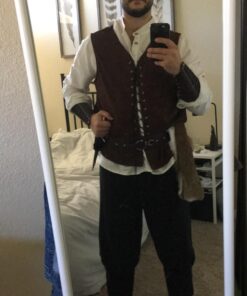 Men's Ankle Banded Pants Medieval Viking Navigator Pirate Costume Trousers Renaissance Gothic Pants XX-Large Black 19 61GfuMSVKyL