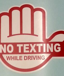 Alternative view of No Texting While Driving Multiple Color Choice Sticker Decal Label (red) Red