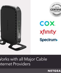 NETGEAR Cable Modem CM400 - Compatible with all Cable Providers including Xfinity by Comcast, Spectrum, Cox | For Cable Plans Up to 100 Mbps | DOCSIS 3.0, Black, 8x4 Cable Modem (CM400) 100Mbps Max Download Single 21 61GhkVTnZEL