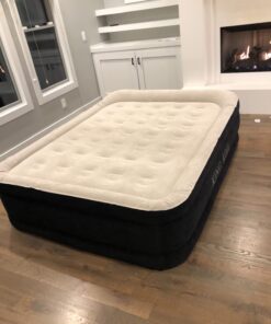 King Koil Luxury Air Mattress Queen with Built-in Pump for Home, 20” Queen Size Inflatable Airbed Luxury Double High Adjustable Blow Up Mattress, Durable - Portable and Waterproof, Black 20 Inch 63 61GiAiCSo4L