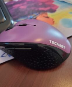 TECKNET Wireless Mouse, 2.4G USB Computer Mouse with 6-Level Adjustable 3200 DPI, 30 Months Battery, Ergonomic Grips, 6 Buttons Portable for PC, Chromebook, Mac - Purple 34 61GlC 8C1L