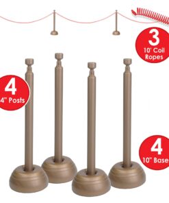Beistle Red Rope Stanchion Set Awards Night Decorations, VIP Party, Red/Bronze (Plastic) 17 61GlHGLZP3L
