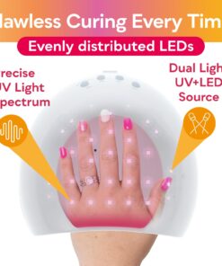 SUNUV SUN2C 48W UV Light for Nails, UV LED Nail Lamp with 4 Timer Settings, User-Friendly LED Nail Light Compatible with All Gel Types, Quick Drying Nail Dryer Pink 29 61GlSvLUGHL