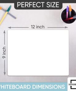 Scribbledo 6 Pack Small White Board Dry Erase Classroom Pack Boards 9"x12” Personal Whiteboards for Students Teachers School Supplies Lapboards l 6 Mini Whiteboard Erasers Included Set of 6 Boards & 6 Erasers 26 61GlcjgUoyL