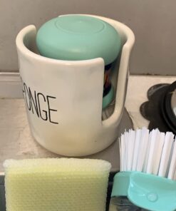 Mud Pie Kitchen Dish Sponge Holder Caddy, Off White Off-White 35 61GlxYD946L