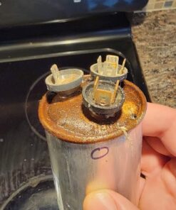 GE Genteq Replacement for Capacitor 30/5 uf 370 volt 97F9833, 370V, 30/5 MFD, Dual Run, Round Capacitor 17 61GnEcZOAKL