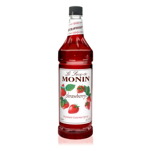 Monin - Strawberry Syrup, Mild and Sweet, Great for Cocktails and Teas, Gluten-Free, Non-GMO (1 Liter) fruit-punch 33.8 Fl Oz (Pack of 1)