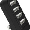 SABRENT 4 Port USB 2.0 Hub [90°/180° Degree Rotatable] (HB-UMN4) Black
