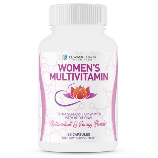 Terraform Nutrition Women’s Multivitamin – Daily Support for Bone Health and Breast Health – Helps with Stress, Hormones & Heart Health – Over 40 Active Ingredients – Made in USA – 1 Month