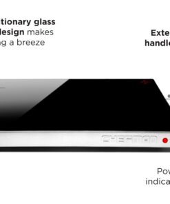 Alternative view of Chefman Electric Warming Tray with Adjustable Temperature Control, Glass Top Large 21”x16” Surface Keeps Food Hot,Black Large - 21" x 16"