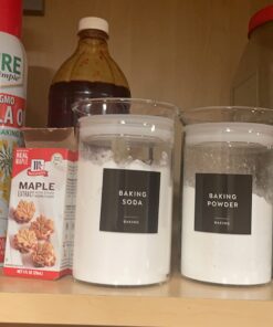 ZENS Glass Canisters Jar with Lid, Airtight Sealed 15 Fluid Ounce Spice Jars Sets of 2, Clear Small Kitchen Storage Containers for Herbs,Tea 4.76 x 3.15 IN 03-15oz*2 30 61Grhy0gktL