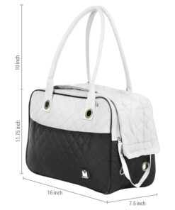 Alternative view of MG Collection Stylish 2 Tone Quilted Soft Sided Travel Pet Carrier Tote Hand Bag for Only Small Medium-Sized Cats Dogs Puppy
