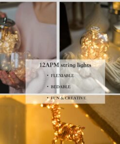 12APM Dimmable Starry Fairy Copper String Lights, 66 ft 200 LEDs with USB Plug in Powered for Bedroom Indoor Wedding Party Halloween Thanksgiving Christmas Ambiance Lighting, IP 65 Waterproof Copper wire-Warm white-200 LEDs 21 61GuUxFA09L