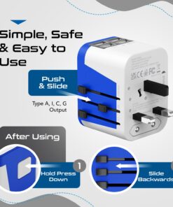 Ceptics Universal Travel Adapter Plug World Power W/ 4 USB Ports - Charge Cell Phones, Smart Watches, iPhones - For International Europe, China, UK, UAE, Australia - Type A, C, G, I 1 Pack World Adapter W/USB 30 61Gw1boAeEL
