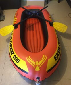 INTEX Explorer Inflatable Boat Series: Dual Air Chambers – Welded Oar Locks – Grab Handles – Bow Rope – Sporty Design Explorer 200 Set 55 61GzIAhHasL
