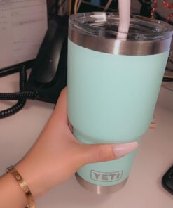 YETI Rambler 30 oz Stainless Steel Vacuum Insulated Tumbler w/MagSlider Lid Seafoam 1 Count (Pack of 1) 35 61GzQt7fzyL