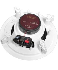 Pyle 8” Ceiling Wall Mount-Pair Of 2-Way Midbass Woofer Speaker Directable 1” Titanium Dome Tweeter Flush Design W/ 55Hz-22kHz Frequency Response & 300 Watts Peak Easy Installation- Pyle PDIC80,White Speakers 24 61H lCiGKyL