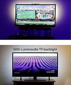 Power Practical LED Lights for TV Backlight - Luminoodle, USB Powered TV LED Light Strip w/ Bias Ambient Lighting for Home Theater - True White - Size (24"-29” TV) Medium (24 in-29 in TV, White) 46 61H1CqbEoSL