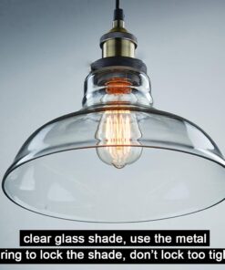 Alternative view of CLAXY Ecopower Industrial Edison Vintage Style 1-Light Pendant Glass Hanging Light Antique Bronze