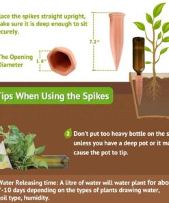 REMIAWY Plant Watering Stakes 6 Pack Automatic Plant Waterers for Vacations, Plant Watering Devices Terracotta Self Watering Spikes for Wine Bottles Great Watering Spikes for Indoor & Outdoor Plants 31 61H6YlswdoL 1