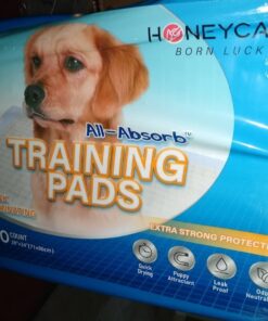 HONEY CARE All-Absorb, X-Large 28" x 34", 40 Count, Dog and Puppy Training Pads, Ultra Absorbent and Odor Eliminating, Leak-Proof 5-Layer Potty Training Pads with Quick-Dry Surface, Blue 23 61H9YfiUJL
