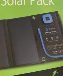 Solar Panels Charger with Digital Ammeter, BigBlue 28W SunPower Camping Solar Panel, Dual USB(5V/4A Overall), IPX4 Waterproof, Compatible with iPhone 13/11/Xs/X/8/7, iPad, Samsung Galaxy, Google Pixel Blue 52 61H9ykjrXdL