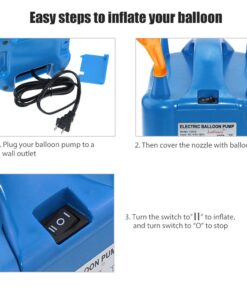 LotFancy 680W High Power Electric Balloon Pump, 110V-120V Balloon Inflator Pump for Party Decoration, Portable, Dual Nozzle Air Balloon Filler Machine, Fast & Efficient 17 61HGMP6crXL