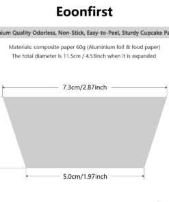Eoonfirst Silver Foil Metallic Cupcake Case Liners Baking Muffin Paper Cups 198 Pcs Standard 12 61HIaBp 9L