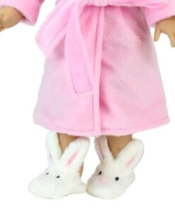 Sophia's Doll Bunny Slipper Shoes with Fluffy Rabbit Ears and Stitched Nose Accessory for 18" Dolls, White Furry Bunny 25 61HLA3rflGL