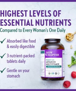 New Chapter Women's Multivitamin 40+ Advanced Formula for Heart, Hormone, Immune & Energy Support, Higher Levels of Whole-Food Fermented B Vitamins +D3, Made with Organic Non-GMO Ingredients, 96 Count 16 61HLMsQ2vWL