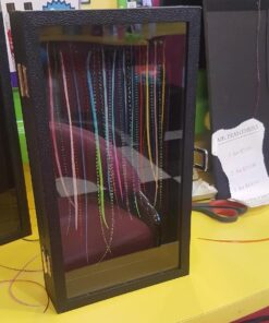 FindingKing Black Jewelry Travel Showcase Display Glass Lid Case 14 61HLNliY4RL