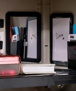 LockerMate Adjust-A-Shelf 6-Piece Locker Accessories Set, Extends to Fit Your Locker, Includes Storage Drawer, Mirror, Whiteboard, Storage Cup, Black (50924KIT-BLK) Shelf + 6 Piece Kit 8 61HNZchgTkL