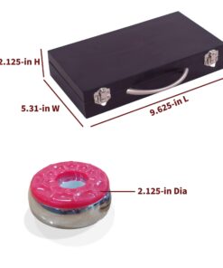 Hathaway Shuffleboard Pucks with Case (Set of 8), Dark Cherry Finish 8 61HNuPcNBLL