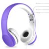 LilGadgets Connect+ Kids Headphones Wired with Microphone, Volume Limiting for Safe Listening, Adjustable Headband, Cushioned Earpads for Comfort, Headphones for Kids for School, Purple 32 61HO1x2t5wL