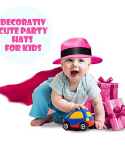 Novelty Place 12Pcs Neon Plastic Party Hats, Gangster Mafia Style for Kids and Adults in Birthday, Concerts, Music Party pack of 12 Multicolored 13 61HOCwk01LL