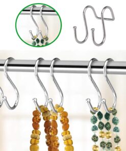 Pro Chef Kitchen Tools Double Utility Hooks - Dual S Hook 10 Pack Set - Hanging S Shaped Heavy Duty Metal Hooks for Outdoor Garage Home Storage Organization - Fits Utensil Rack Rails - Pot Hanger Bar 25 61HT8yt MvL
