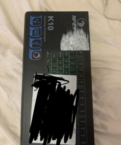 NPET K10 Wired Gaming Keyboard, LED Backlit, Spill-Resistant Design, Multimedia Keys, Quiet Silent USB Membrane Keyboard for Desktop, Computer, PC (Black) Wired RGB 35 61HY IbQaML