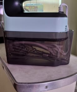 Yomelo 9-Speed Digital Hand Mixer Electric, 400W Powerful DC Motor, Baking Mixer Handheld with Snap-On Storage Case, Touch Button, Turbo Boost, Dough Hooks, Whisk (Ice Blue) Ice Blue 41 61HY0sUmeXL