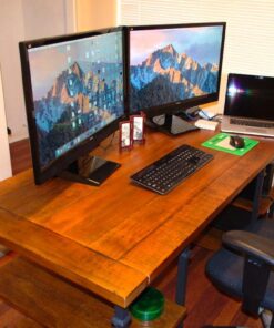 HOMELEGANCE Factory Metal Frame Writing Desk, Rustic Brown 35 61Hby5EzAyL