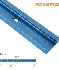Alternative view of POWERTEC 71119 36 Inch Double-Cut Profile Universal T-Track with Predrilled Mounting Holes, 2 Pack, Aluminum T Track for Woodworking Jigs and Fixtures, Drill Press Table, Router Table, Workbench 36" T track, 2PK