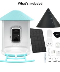 NETVUE Birdfy AI - Smart Bird Feeder with Camera + Solar Panel, Free AI Forever, Auto Capture & Identify 6000+ Bird Species, Bird Videos for Birdwatching, Ideal Gift for Bird Lover Solar Blue 32 61Hi1mHGaoL