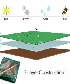 Moose Supply Waterproof Tent Tarp - Heavy Duty Tarp Tent for Wood Furniture, Car, Boat, Pool, & More - Tear, Rot, & Acid Resistant - 10x12 Foot Indoor/Outdoor Reversible Tarp (Green/Brown Tarp) 10' x 12' 17 61HiKe44QL