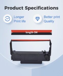 Alternative view of myCartridge ERC30 ERC30 ERC-30 ERC/30/34/38 B/R Compatible Ribbon Cartridge for use in ERC38 NK506 Printer (Black Red, 12-Pack) ERC30 Erc30-12p