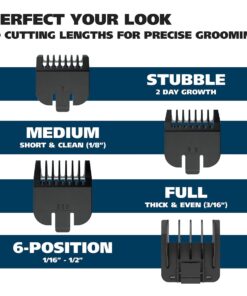 WAHL Groomsman Battery Operated Facial Hair Trimmer for Beard & Mustache Trimming Including Light Detailing and Body Grooming – Model 9906-717V Silver 13 61Hj0AAB8rL