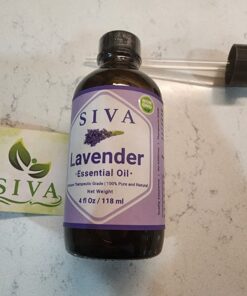 Siva Lavender Essential Oil 4oz (118ml) Premium Essential Oil with Dropper for Diffuser, Aromatherapy, Hair Care, Scalp Massage & Skin Care 4 Fl Oz (Pack of 1) 37 61HjFTPGXhL